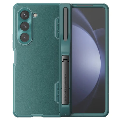 NILLKIN For Samsung Galaxy Z Fold5 5G W24 Case PU Leather Coated PC+TPU Phone Cover with Pen Slot