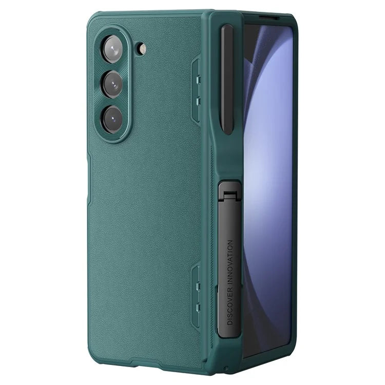 NILLKIN For Samsung Galaxy Z Fold5 5G W24 Case PU Leather Coated PC+TPU Phone Cover with Pen Slot