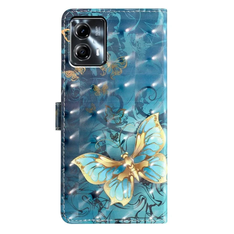 For Motorola Moto G53 5G Case Wallet Phone Cover with 3D Pattern Printing