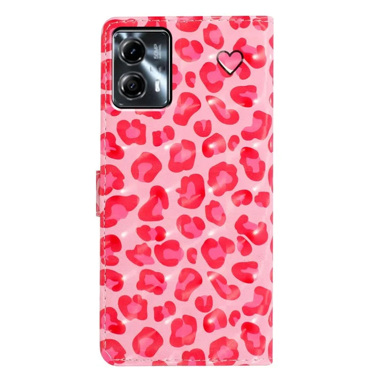 For Motorola Moto G53 5G Case Wallet Phone Cover with 3D Pattern Printing