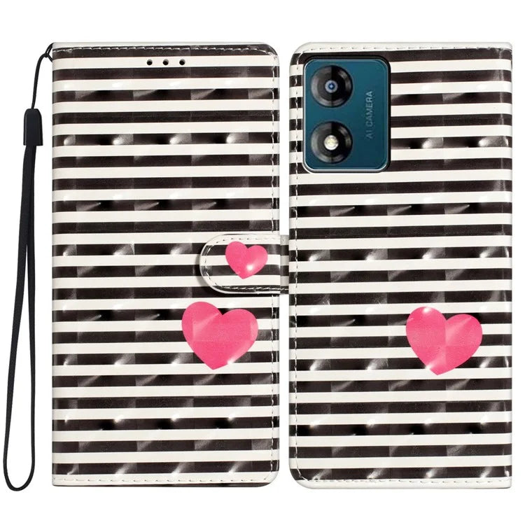For Motorola Moto E13 4G Case 3D Pattern Print Wallet Leather Cover