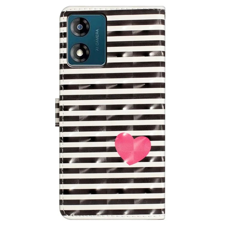 For Motorola Moto E13 4G Case 3D Pattern Print Wallet Leather Cover