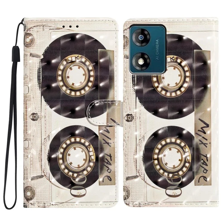 For Motorola Moto E13 4G Case 3D Pattern Print Wallet Leather Cover