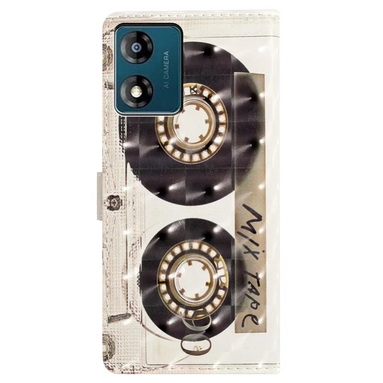 For Motorola Moto E13 4G Case 3D Pattern Print Wallet Leather Cover