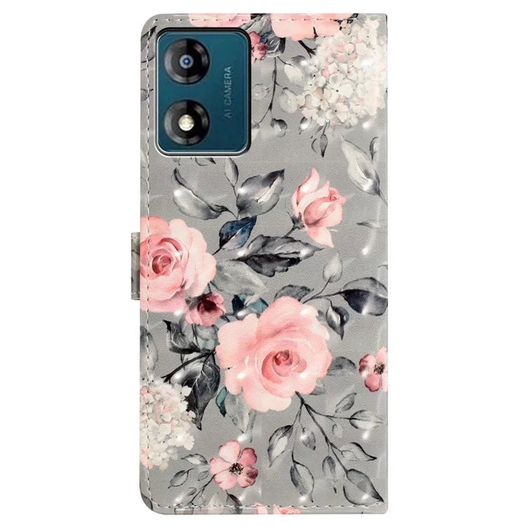 For Motorola Moto E13 4G Case 3D Pattern Print Wallet Leather Cover