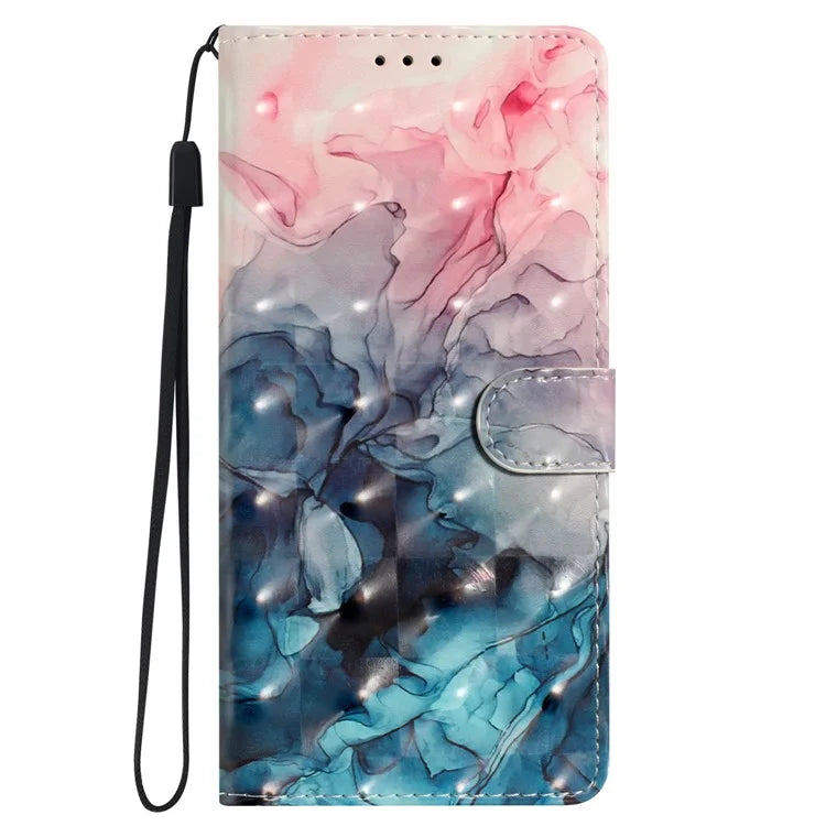 For Motorola Moto E22 4G Leather Case 3D Pattern Print Wallet Cover