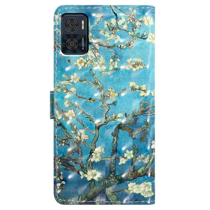 For Motorola Moto E22 4G Leather Case 3D Pattern Print Wallet Cover