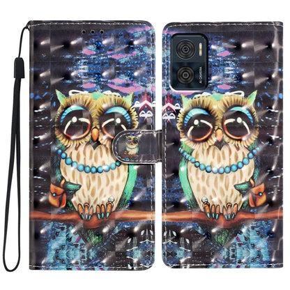 For Motorola Moto E22 4G Leather Case 3D Pattern Print Wallet Cover