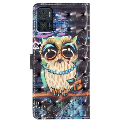 For Motorola Moto E22 4G Leather Case 3D Pattern Print Wallet Cover