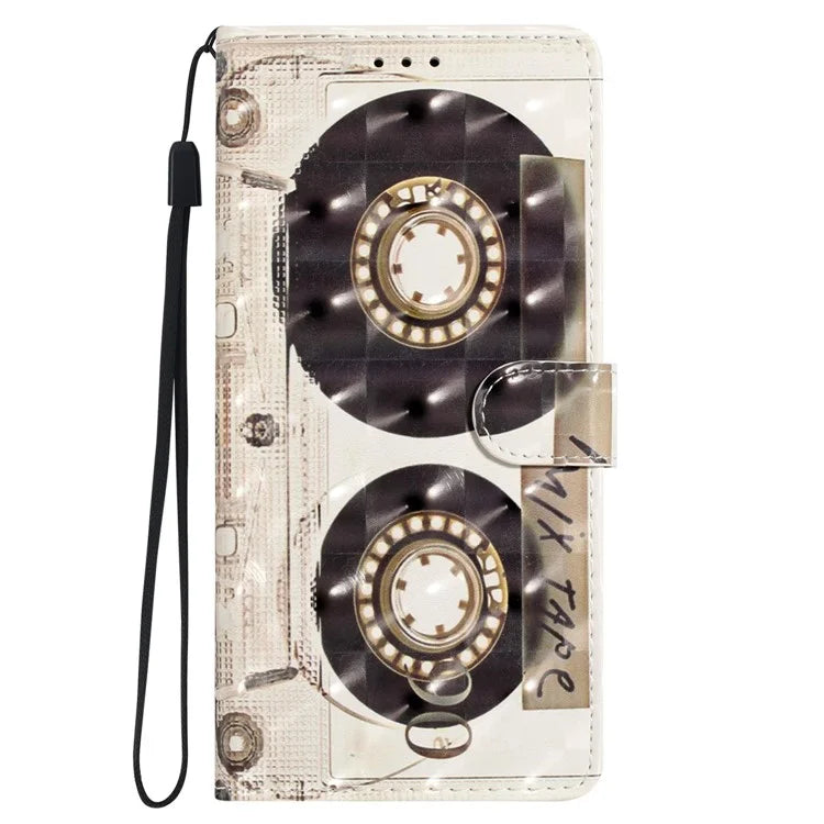 For Motorola Moto E22 4G Leather Case 3D Pattern Print Wallet Cover
