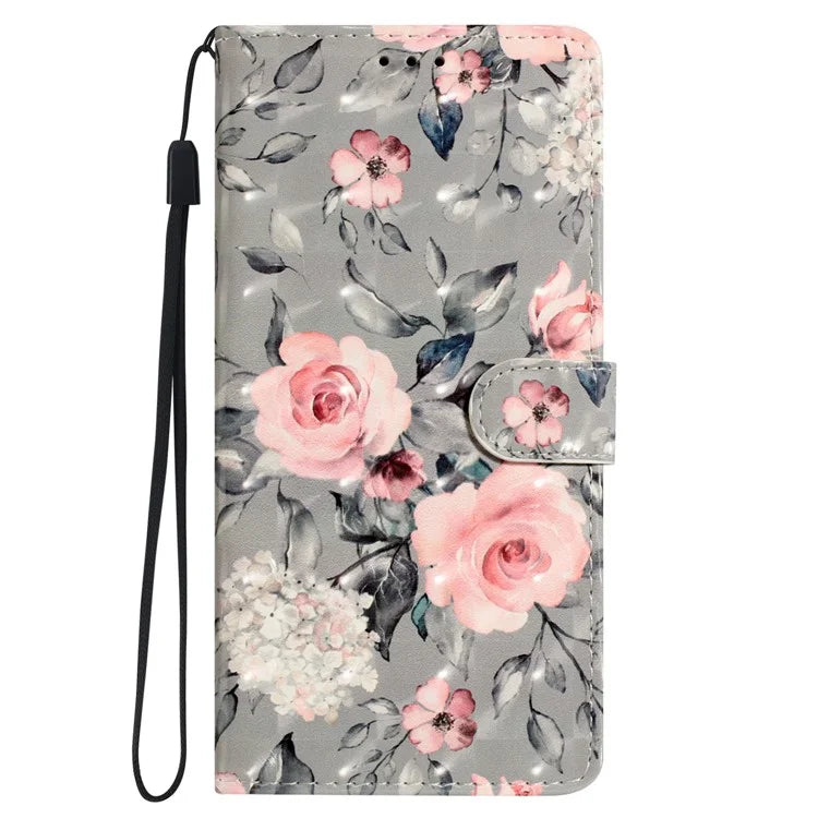 For Motorola Moto E22 4G Leather Case 3D Pattern Print Wallet Cover