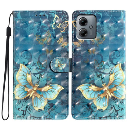 For Motorola Moto G14 4G Case 3D Pattern Print Leather Phone Cover