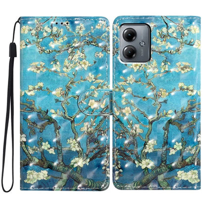 For Motorola Moto G14 4G Case 3D Pattern Print Leather Phone Cover