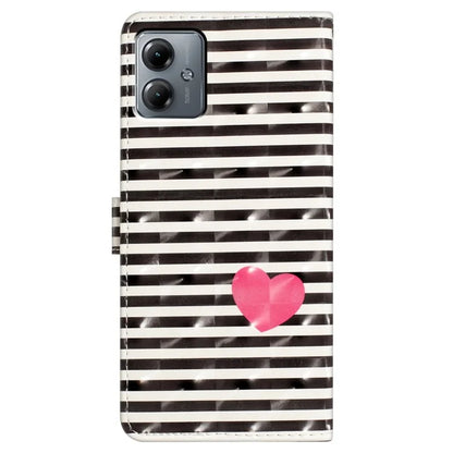 For Motorola Moto G14 4G Case 3D Pattern Print Leather Phone Cover