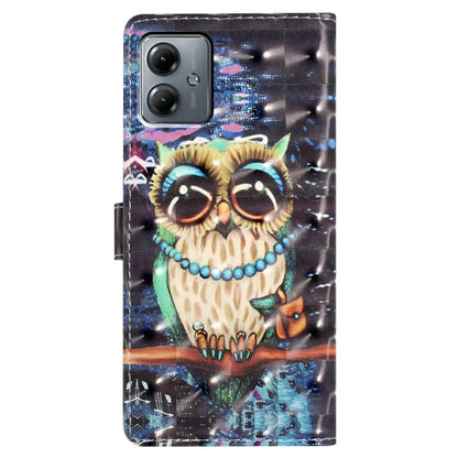 For Motorola Moto G14 4G Case 3D Pattern Print Leather Phone Cover
