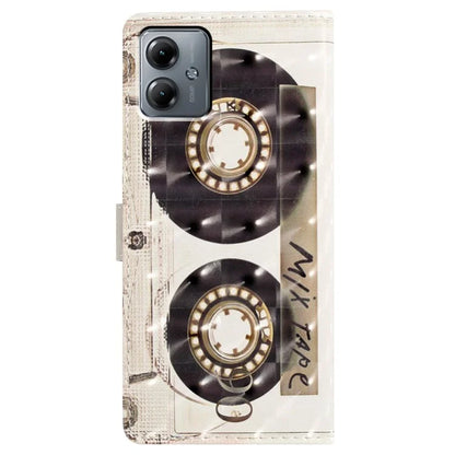 For Motorola Moto G14 4G Case 3D Pattern Print Leather Phone Cover