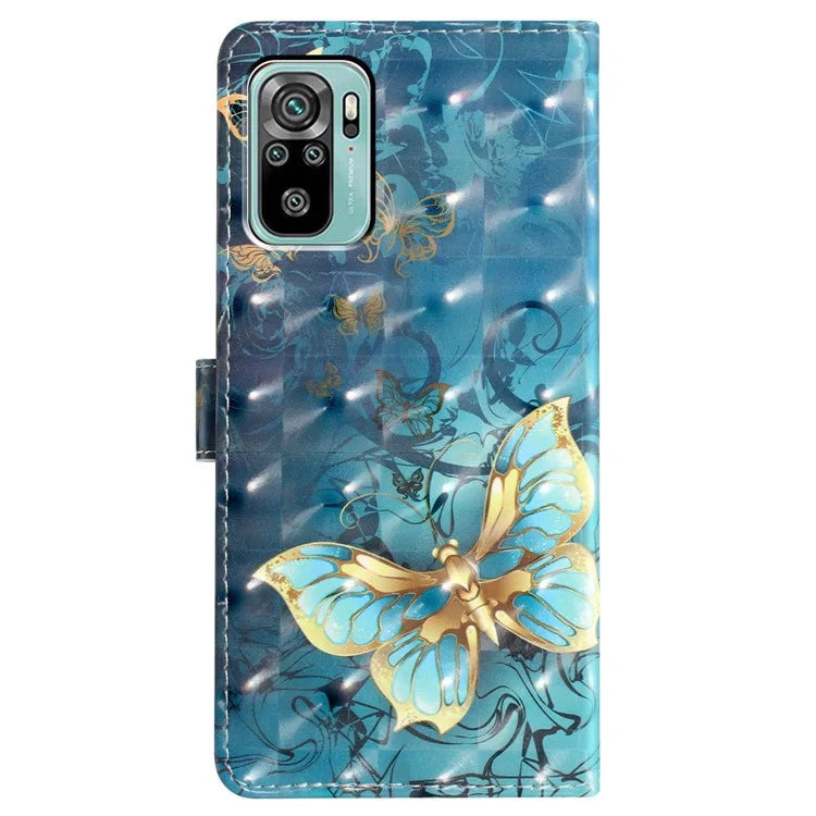 For Xiaomi Redmi Note 10 4G / Note 10S 4G / Poco M5s 4G Case 3D Pattern Wallet Phone Cover