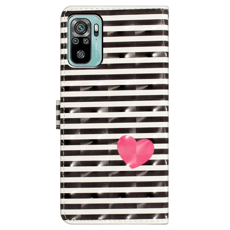 For Xiaomi Redmi Note 10 4G / Note 10S 4G / Poco M5s 4G Case 3D Pattern Wallet Phone Cover