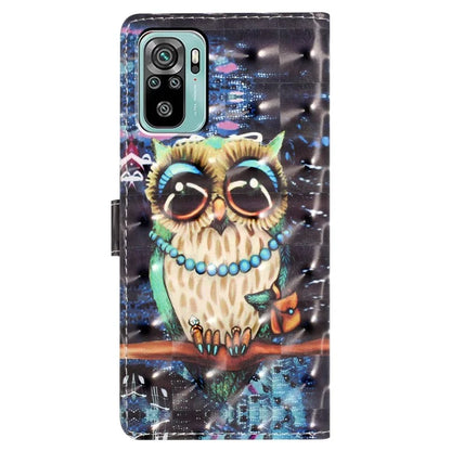 For Xiaomi Redmi Note 10 4G / Note 10S 4G / Poco M5s 4G Case 3D Pattern Wallet Phone Cover