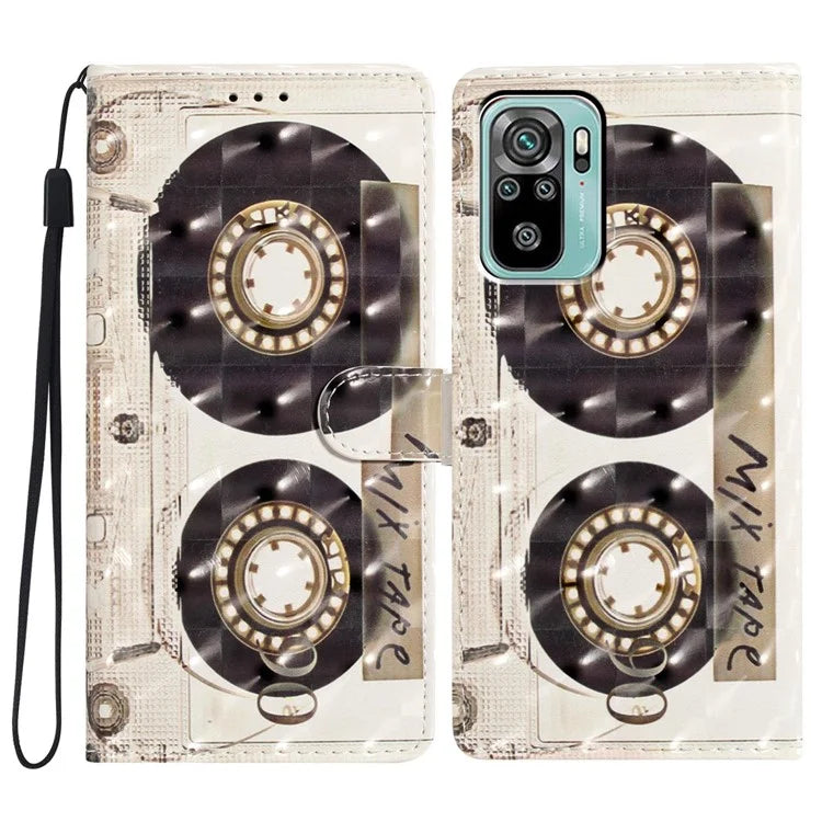 For Xiaomi Redmi Note 10 4G / Note 10S 4G / Poco M5s 4G Case 3D Pattern Wallet Phone Cover