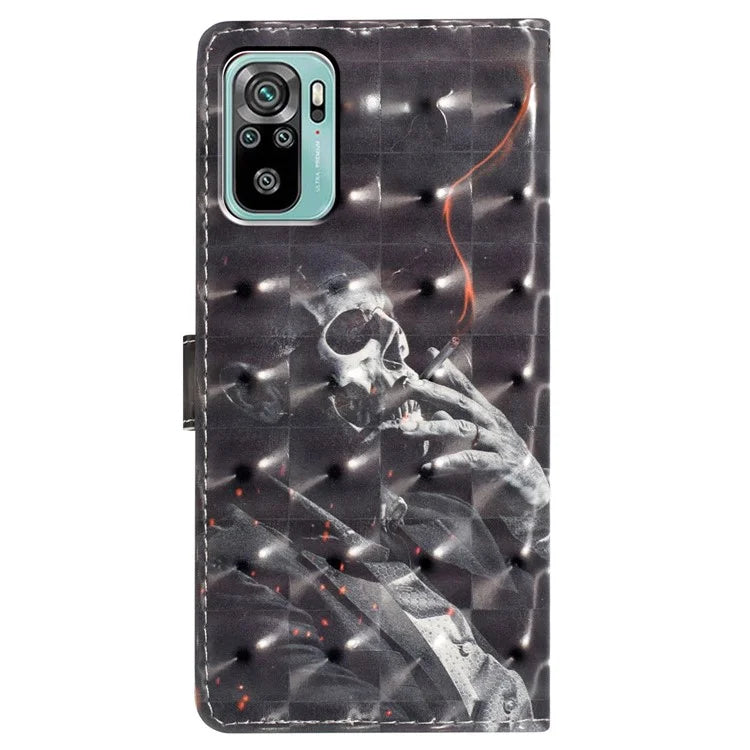 For Xiaomi Redmi Note 10 4G / Note 10S 4G / Poco M5s 4G Case 3D Pattern Wallet Phone Cover
