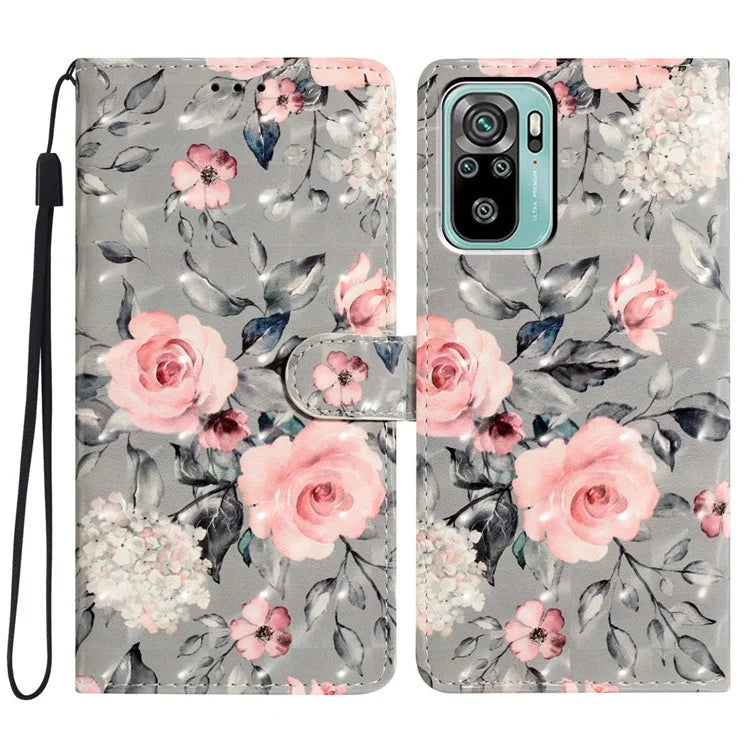 For Xiaomi Redmi Note 10 4G / Note 10S 4G / Poco M5s 4G Case 3D Pattern Wallet Phone Cover