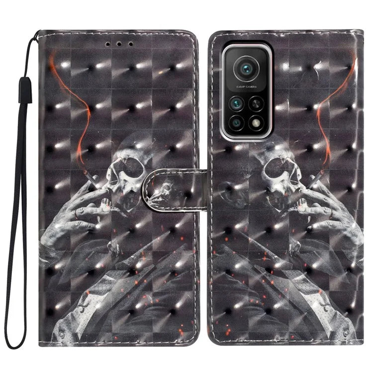 For Xiaomi Mi 10T 5G / Mi 10T Pro 5G / Redmi K30S Case Wallet Stand 3D Pattern Cover