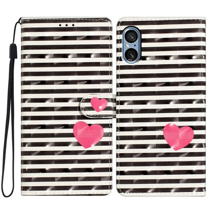 For Sony Xperia 5 V Leather Case Wallet Phone Cover with 3D Pattern Printing