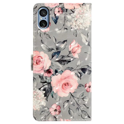 For Sony Xperia 5 V Leather Case Wallet Phone Cover with 3D Pattern Printing