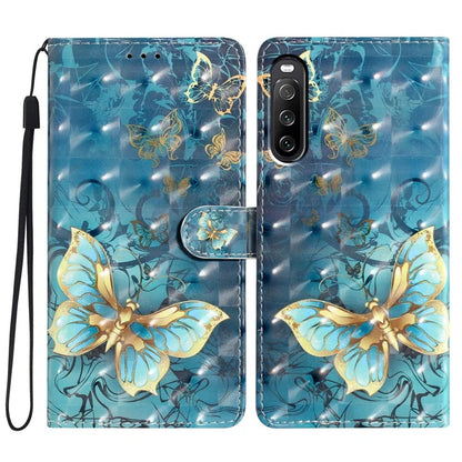 For Sony Xperia 10 V Case PU Leather 3D Pattern Printing Phone Cover