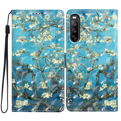 For Sony Xperia 10 V Case PU Leather 3D Pattern Printing Phone Cover