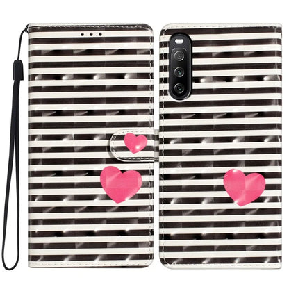 For Sony Xperia 10 V Case PU Leather 3D Pattern Printing Phone Cover