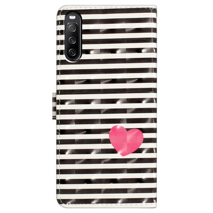 For Sony Xperia 10 V Case PU Leather 3D Pattern Printing Phone Cover