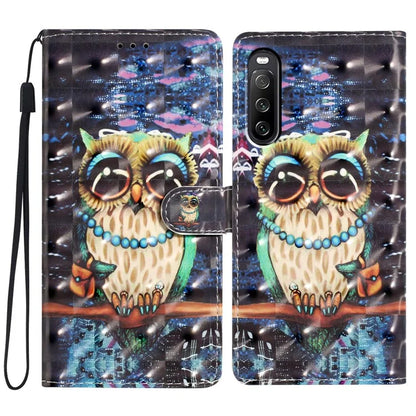 For Sony Xperia 10 V Case PU Leather 3D Pattern Printing Phone Cover