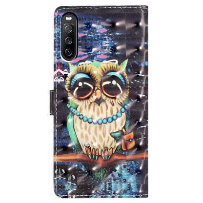 For Sony Xperia 10 V Case PU Leather 3D Pattern Printing Phone Cover