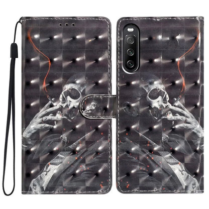 For Sony Xperia 10 V Case PU Leather 3D Pattern Printing Phone Cover