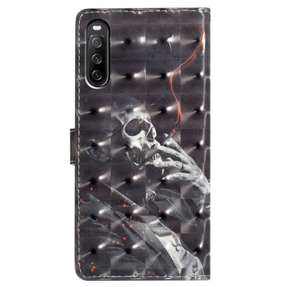 For Sony Xperia 10 V Case PU Leather 3D Pattern Printing Phone Cover