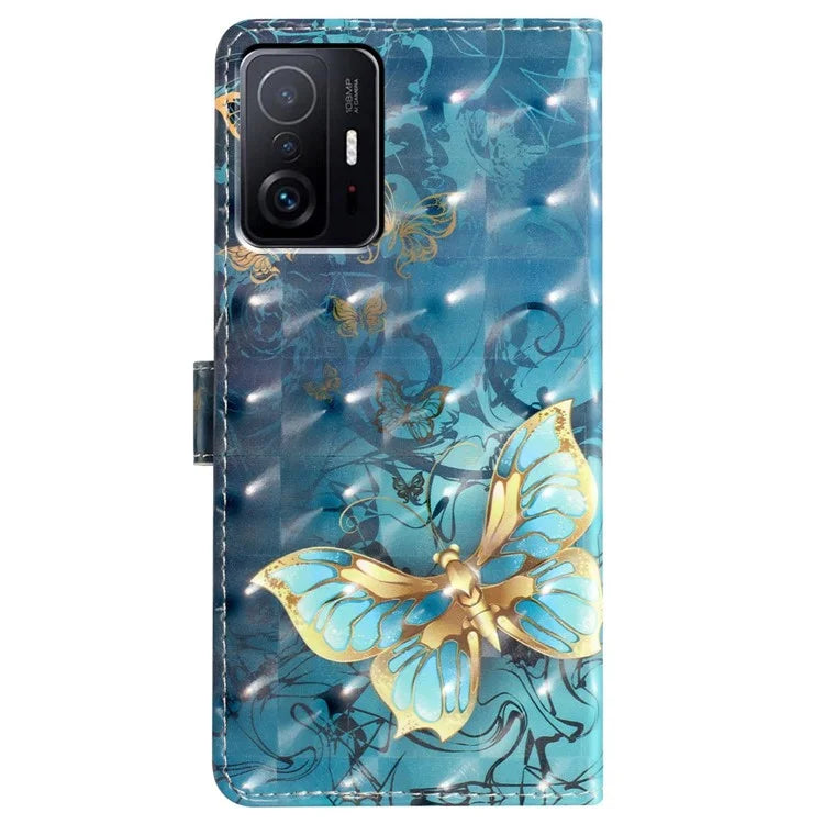 For Xiaomi 11T Pro 5G / 11T 5G Case 3D Pattern Printing Wallet Phone Cover