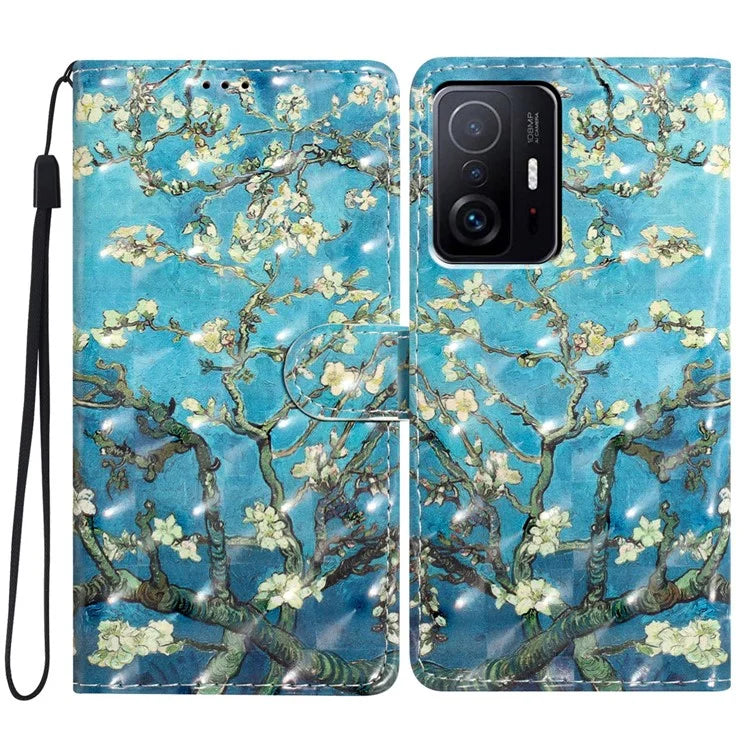 For Xiaomi 11T Pro 5G / 11T 5G Case 3D Pattern Printing Wallet Phone Cover
