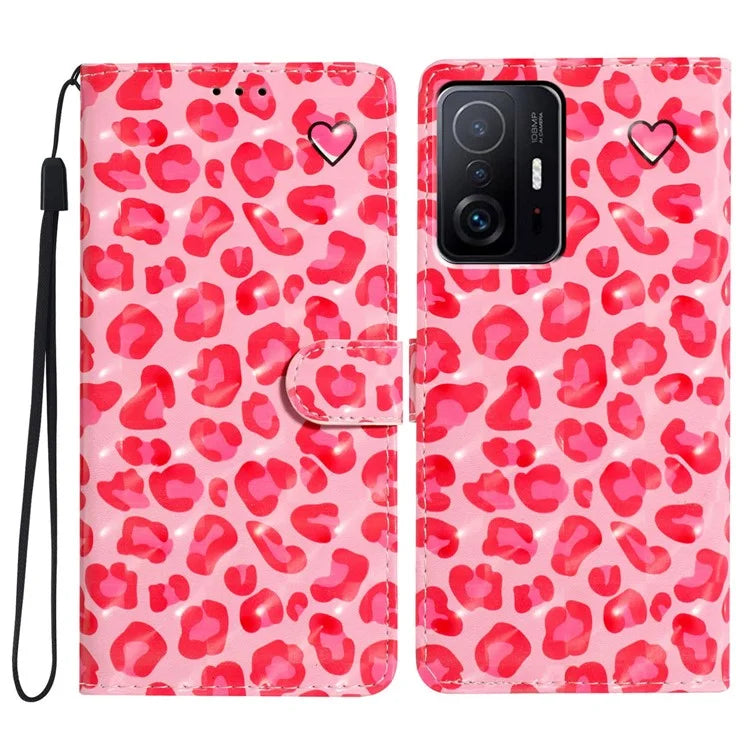 For Xiaomi 11T Pro 5G / 11T 5G Case 3D Pattern Printing Wallet Phone Cover