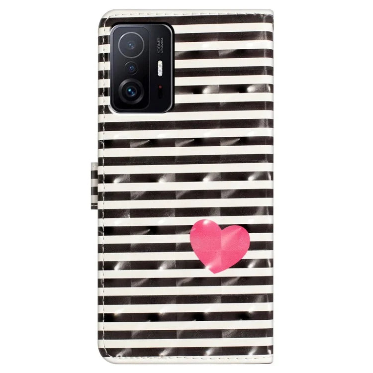 For Xiaomi 11T Pro 5G / 11T 5G Case 3D Pattern Printing Wallet Phone Cover