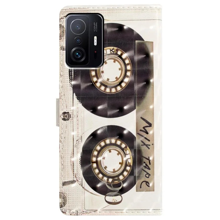 For Xiaomi 11T Pro 5G / 11T 5G Case 3D Pattern Printing Wallet Phone Cover
