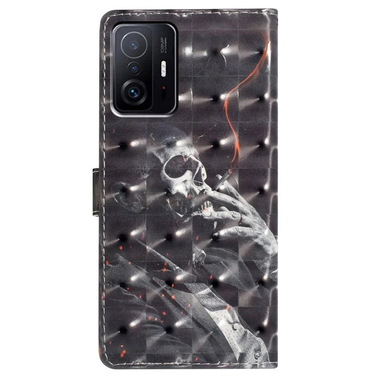 For Xiaomi 11T Pro 5G / 11T 5G Case 3D Pattern Printing Wallet Phone Cover