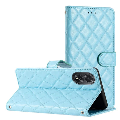 For Oppo A38 4G / A18 4G Case Rhombus Stitching Line Wallet Leather Cover
