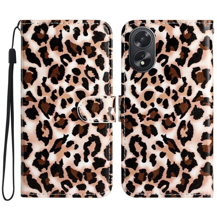 For Oppo A38 4G / A18 4G Case Pattern Printed Folio PU Leather Phone Cover