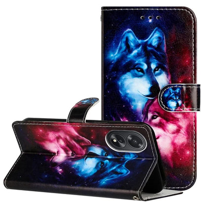 For Oppo A38 4G / A18 4G Case Pattern Printed Folio PU Leather Phone Cover