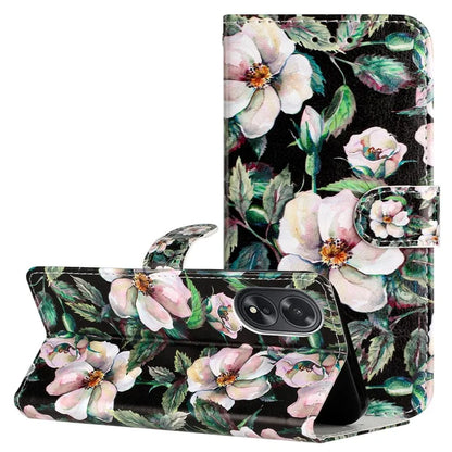 For Oppo A38 4G / A18 4G Case Pattern Printed Folio PU Leather Phone Cover