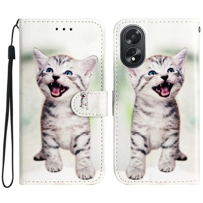 For Oppo A38 4G / A18 4G Case Pattern Printed Folio PU Leather Phone Cover