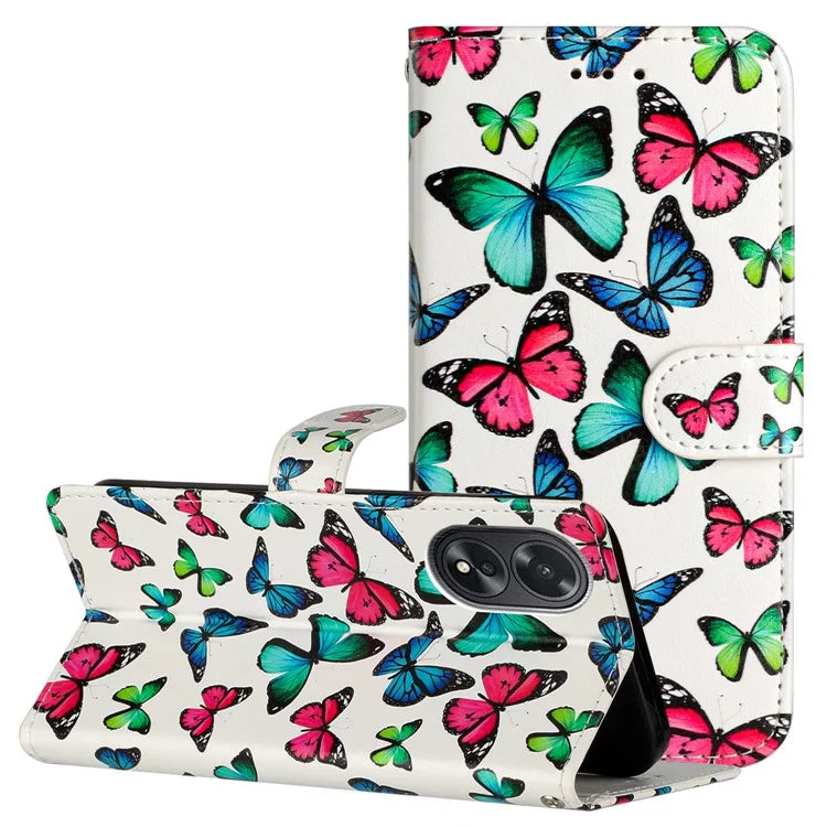 For Oppo A38 4G / A18 4G Case Pattern Printed Folio PU Leather Phone Cover