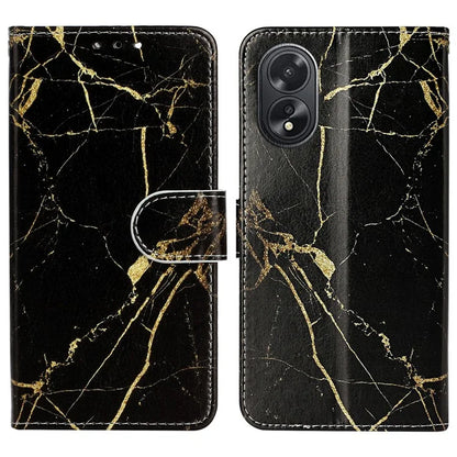 For Oppo A38 4G / A18 4G Case PU Leather Pattern Magnetic Folio Flip Phone Cover